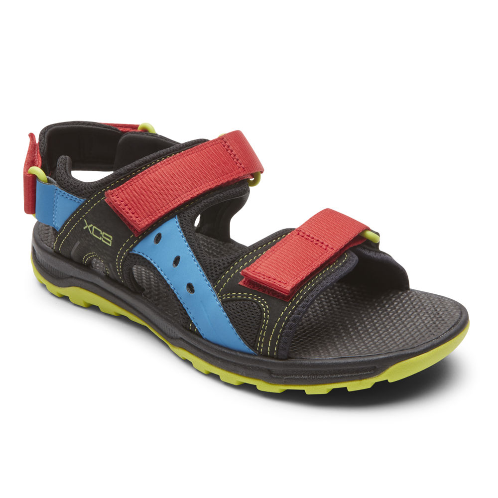 Sandalias Rockport Hombre Mexico - Trail Technique Adjustable Velcro Negros - ERDBF5278